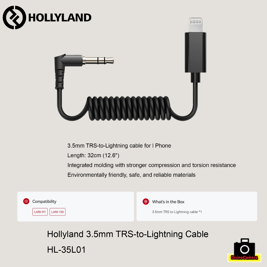 Hollyland TRS-to-USB Type-C (สําหรับ Android/ l Pads)/ สาย TRS-to-Light ning ขนาด 3.5 มม.