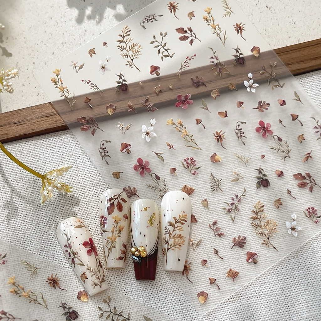 [ยัง7117] สติ๊กเกอร์ติดเล็บลายดอกไม้