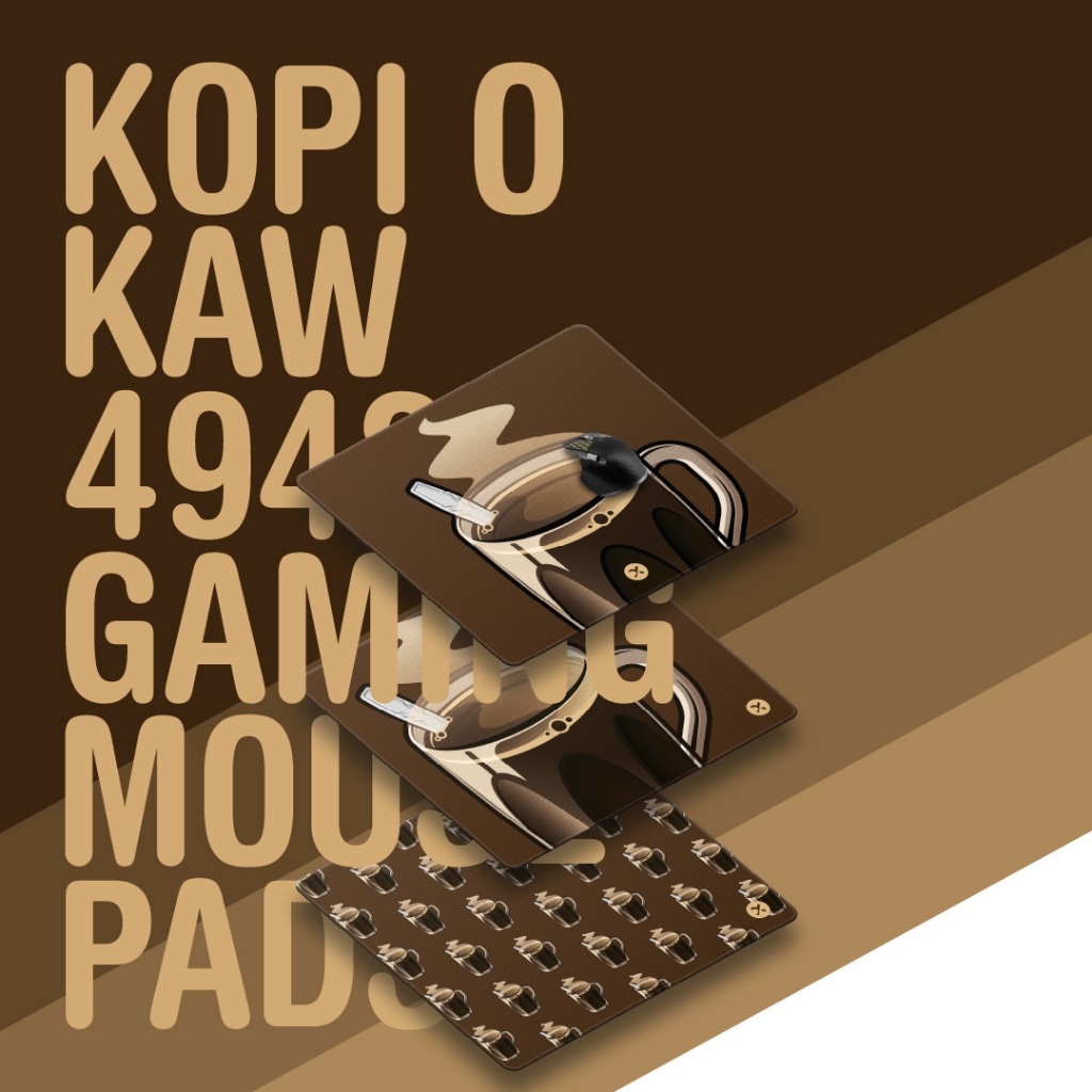 [ใหม่][4942 XL GAMING MOUSEPADS] TDX Studios Mamak Drinks Kopi O Kaw 49cm x 42cm In-House Gaming Mou