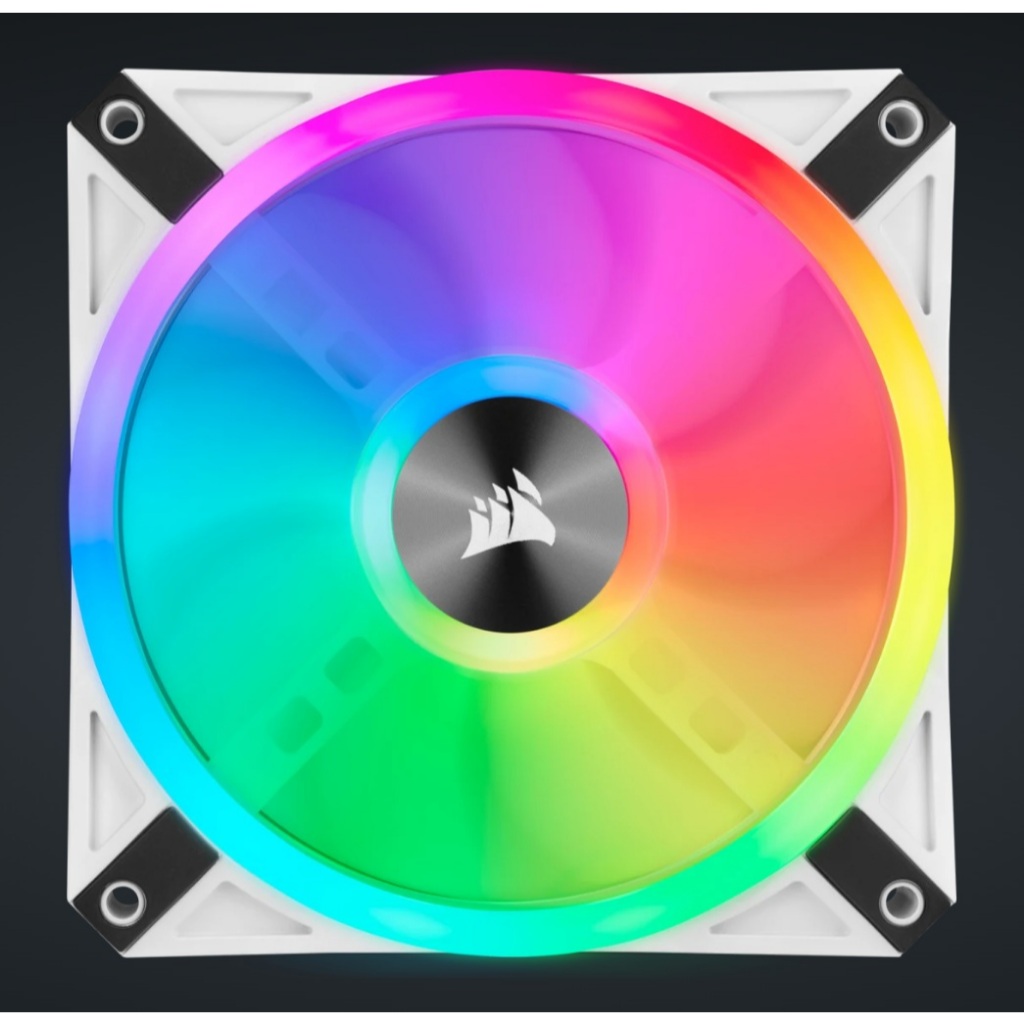 Corsair QL120 RGB 120 มม. Triple Pack พัดลมสําหรับเล่นเกม PWM ประสิทธิภาพสีขาว