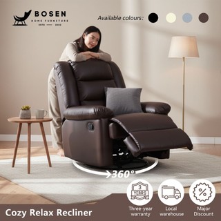 Bosen Recliner Sofa 1 Seater PU Leather Recliner Chair Rocking Chair Nursery Recliner Lazy Sofa