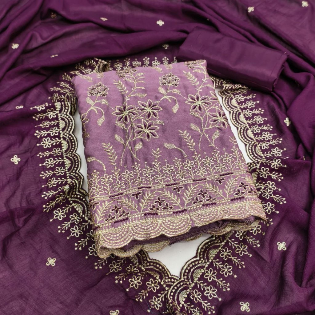 วัสดุสูท Punjabi เย็บด้วยมือพร้อมงานปัก Kain Jahit Baju Punjabi