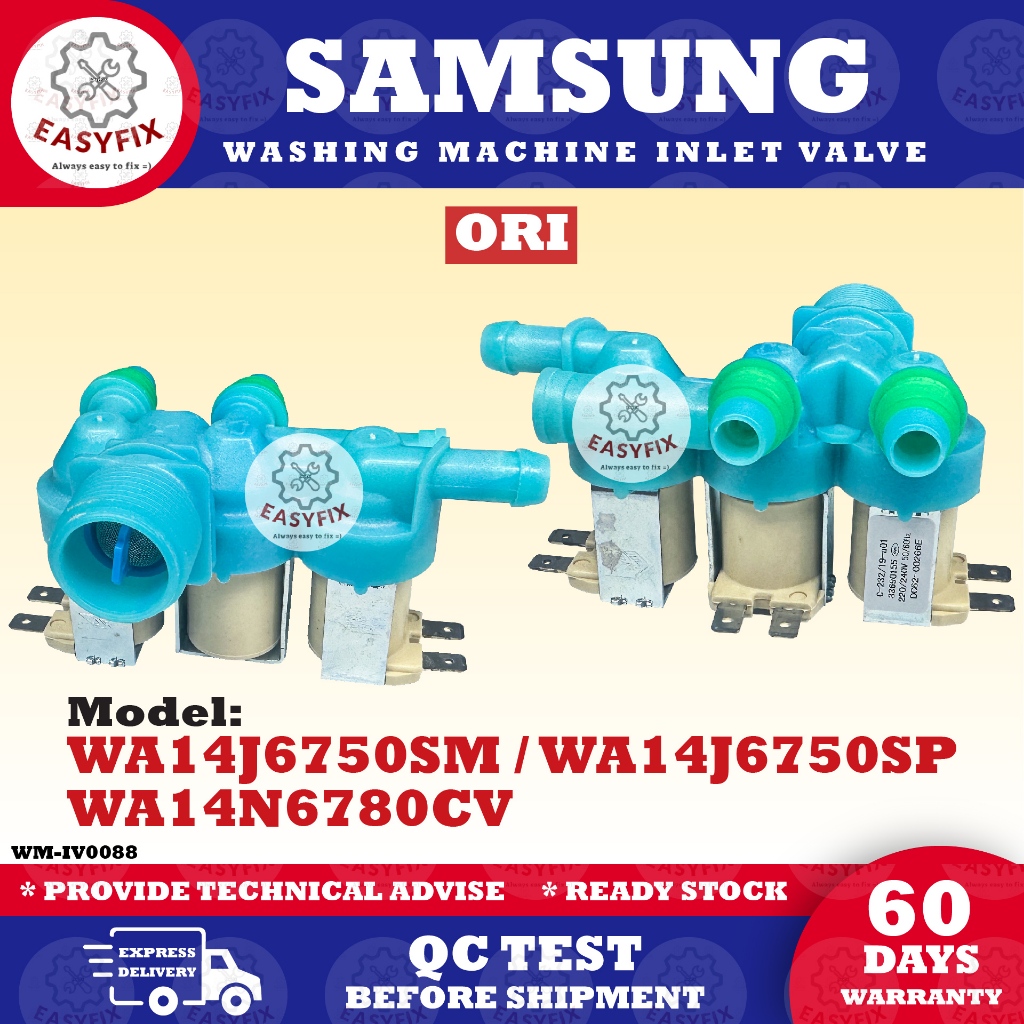 / WA14N6780CV WA14J6750SP WA14J6750SM SAMSUNG เครื่องซักผ้าน้ํา INLET VALVE WA14J6750 WA14N6780 Mla9