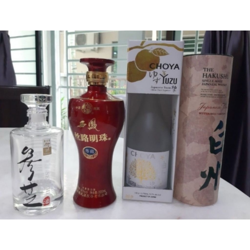 ขวดไวน์เปล่า 空酒瓶ลิงไหล่ Choya Yuzu The Hakushu