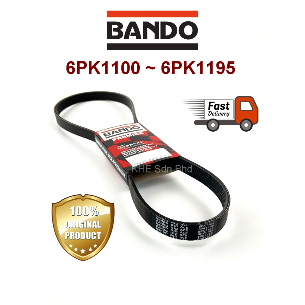 Bando เข็มขัดญี่ปุ่น 6PK1140 6PK1145 6PK1146 6PK1148 6PK1150 6PK1155 RibeAce 6PK 1140 1145 1148 1150