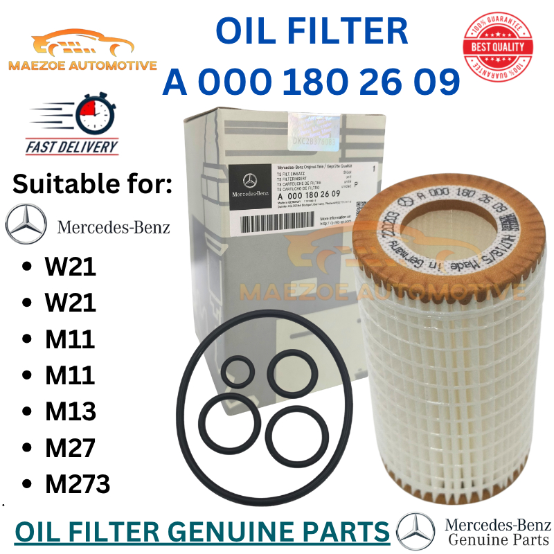 กรองน้ํามันเครื่อง MERCEDES BENZ A0001802609 สําหรับรุ่น (W210 W211 M112 M113 M137 M272 M273)
