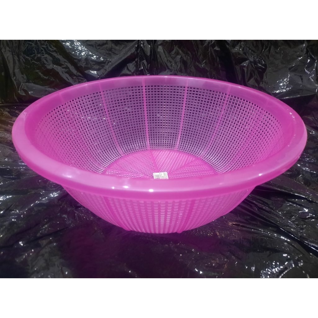 กระชอนกลมพลาสติกสีสีชมพูมุกขนาด 12 นิ้ว / ตะกร้า Stariner / Bakuul Cuci Sayur