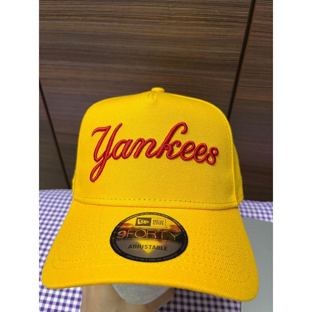 NE 9 Forty A Mustard 99 Script NYY หมวกเบสบอล Snapback แบบปรับได้