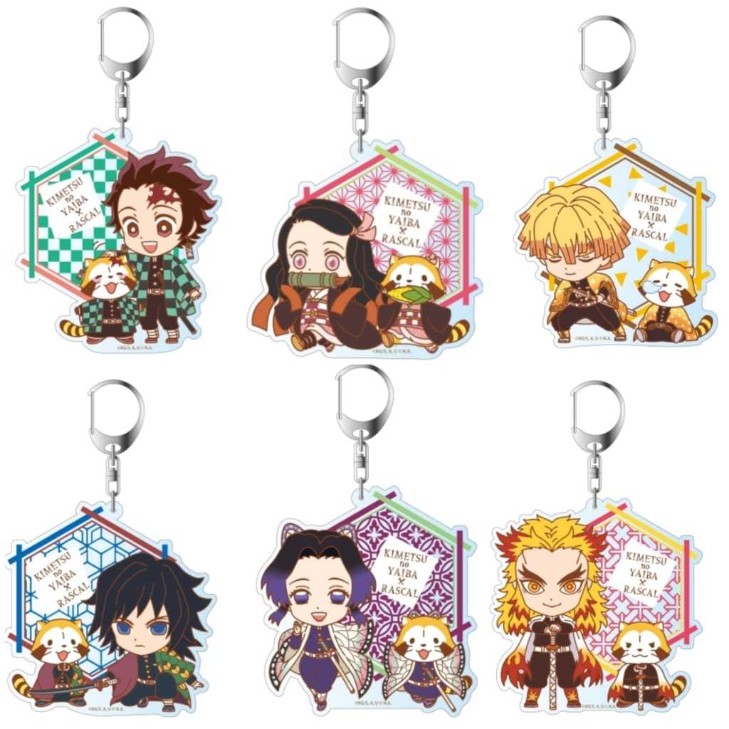 Demon Slayer อะนิเมะ Tanuki ออกแบบ Gantungan Kunci Akrilik อะนิเมะอะคริลิคพวงกุญแจคอลเลกชัน