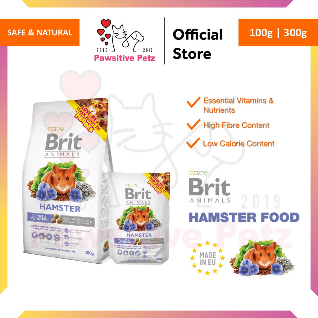 Brit Hamster Food 100/300g Makanan Hamster อาหาร Brit Animal Small Animal Safe & Natural Hamster