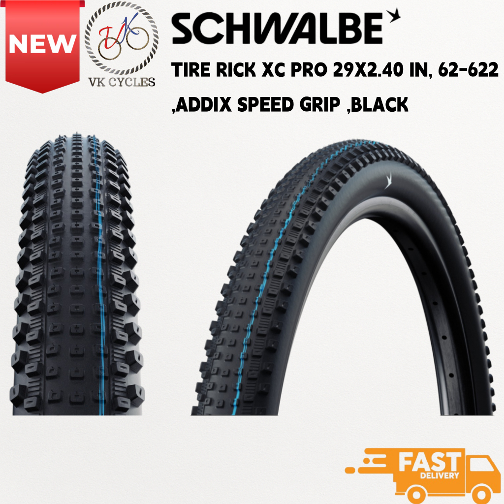 Schwalbe Rick XC Pro 29x2.40 Addix SpeedGrip TLR ยางพับ | ด้ามจับเร็ว XC Racing | E-Bike E50