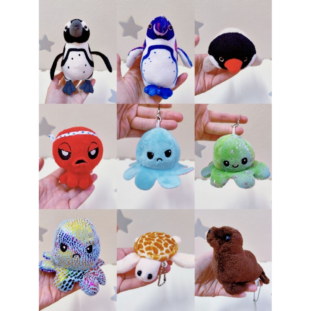 พวงกุญแจมาสคอต Preloved SKC66 Penguin Octopus เต่าทะเล Sea Lion
