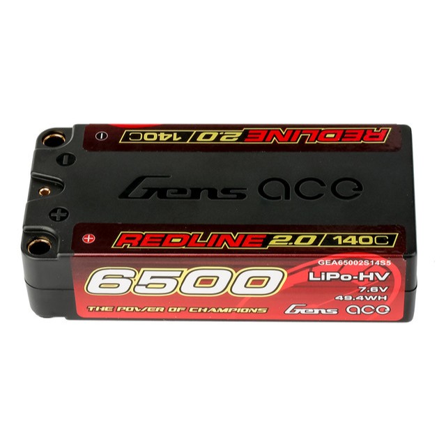 GEA65002S14S5 // Gens Ace Redline 2.0 6500mAh 2S 140C 7.6V Shorty Lipo แบตเตอรี่ 5.0 มม.bullet