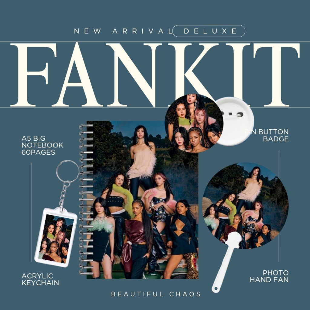 [KATSEYE] NOTEBOOK PHOCARD KEYCHAIN PINBADGE BEAUTIFUL CHAOS MANON LARA