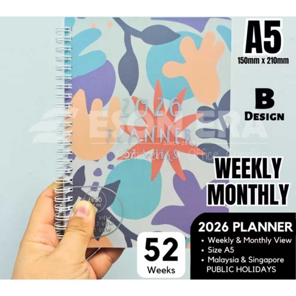 PWP/PWD-A5 A5 W/O FLORAL 52 WEEKLY VIEW PLANNER + NOTES 2026