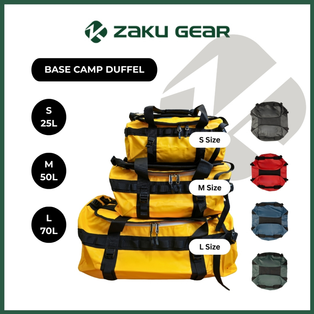 [จัดส่งในวันเดียวกัน] Base Camp Duffel - Size S/M/L (31/50/71 Litre) Backpack Duffel Bag - For Outdo
