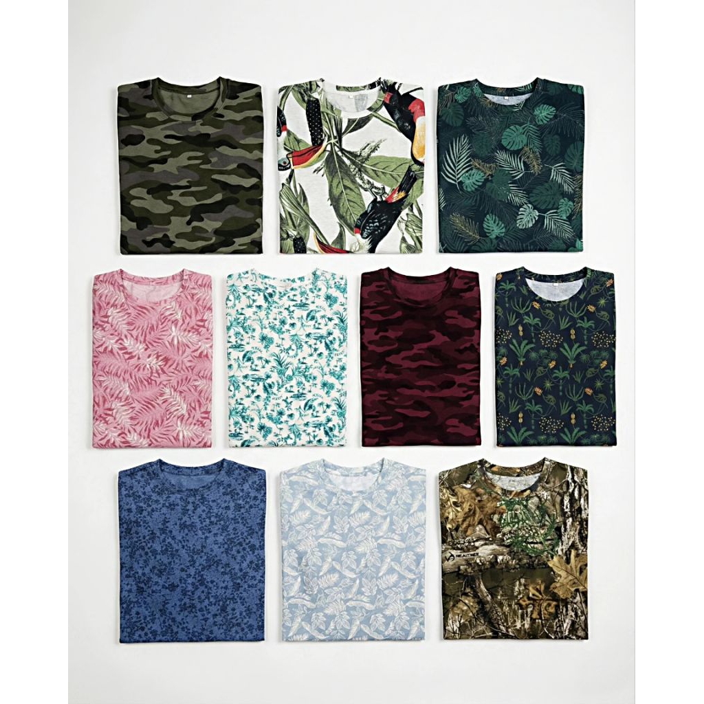 เสื้อยืด CLARENG FLOWER LEAF PATTERN RANDOM PATTERN