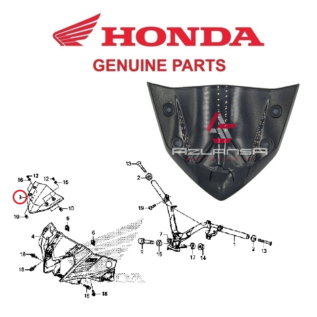 กระบังหน้า FR ( 53207-K56-M90 ) RS150R V2 V3 💯 อะไหล่