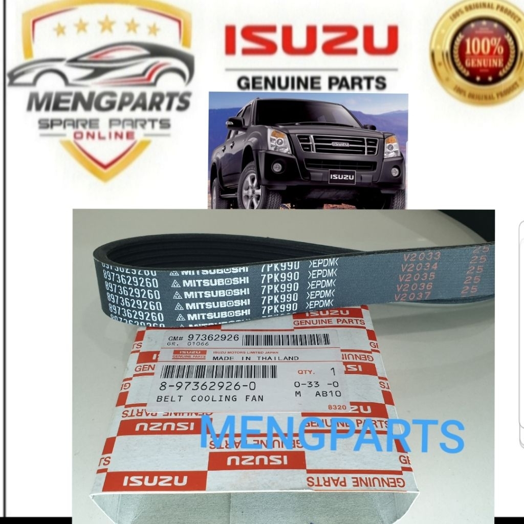 % ISUZU D-MAX 2005Y-2012Y 4JJ1 & 4JK1 FAN BELT 7PK990 8-97362926-0