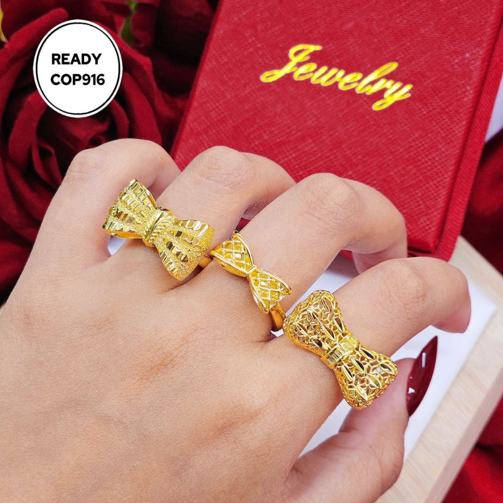 NEW แหวนริบบิ้นชุบทอง 24K Titanium Gold Bangkok Gold 2025 A16