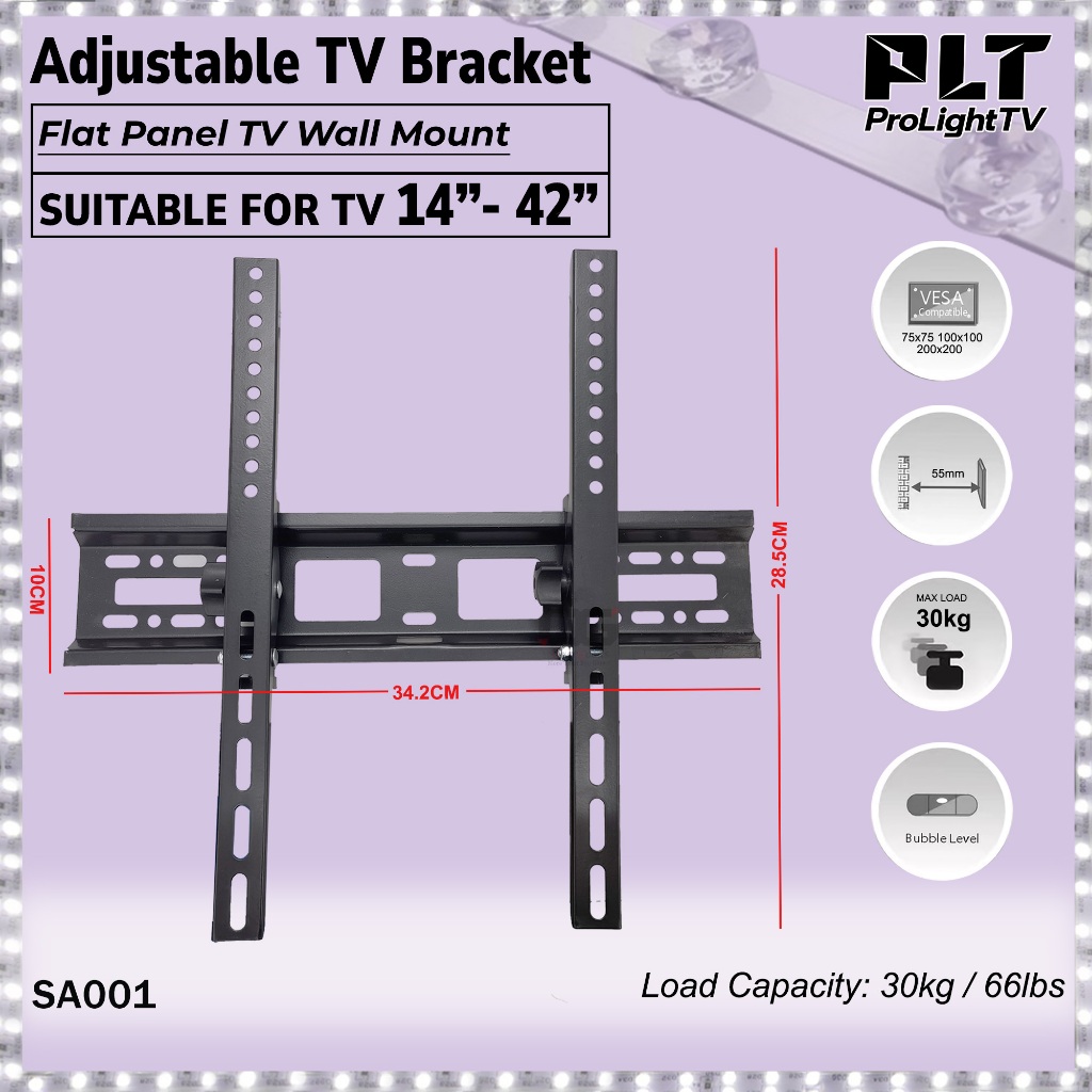 Universal TV Bracket 32 - 70 นิ้ว LCD LED Plasma ปรับ Tilt TV Wall Mount Bracket TV พร้อมสกรู