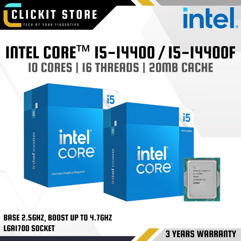 INTEL CoreTM i5-14400/ i5-14400F CPU + B760 D5 LGA1700 เมนบอร์ด - 10 แกน 16 ด้ายชุด COMBO