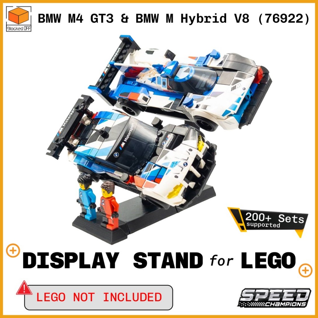 ขาตั้งจอแสดงผลสําหรับ Lego Speed Champions BMW M4 GT3 & BMW M Hybrid V8 (76922)