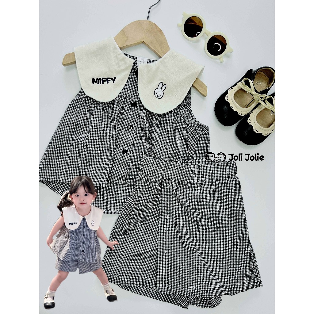 ชุดเสื้อและกางเกงขาสั้นเด็กผู้หญิง Miffy|ชุดเด็กวัยหัดเดิน Girl Japanese-Inspired| เสื้อผ้าเด็ก|ตั๊ก