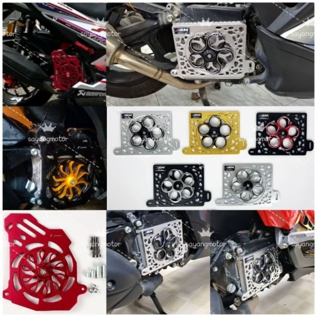 ฝาครอบหม้อน้ํา NMAX V1-V2 NVX V1-V2 พร้อมพัดลม CNC ALLOY YMH NVX155 AEROX155 NVX 155