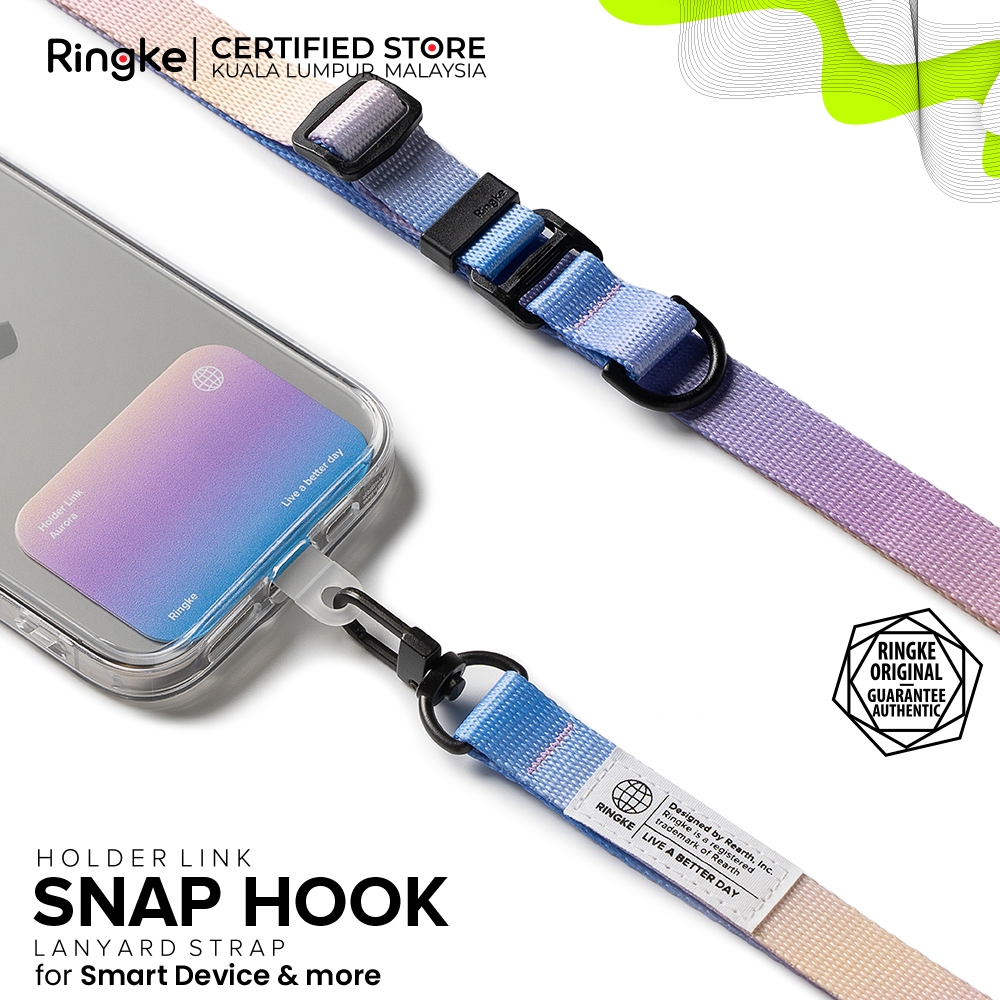 RINGKE HOLDER LINK SNAP HOOK ออกแบบ LANYARD สําหรับเคสสมาร์ทโฟนสวมใส่ง่ายทนทานป้องกันการฉีกขาดปรับ C