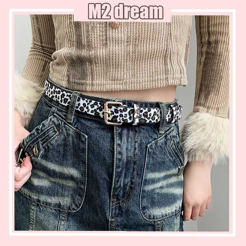Retro Style Womens Belt Fashion Leopard Print Belt PU Leather Pin Buckle Belt Tali Pinggang