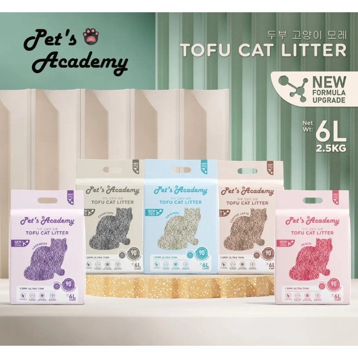 PETS ACADEMY TOFU CAT LITTER PEACH 6L 2.5KG