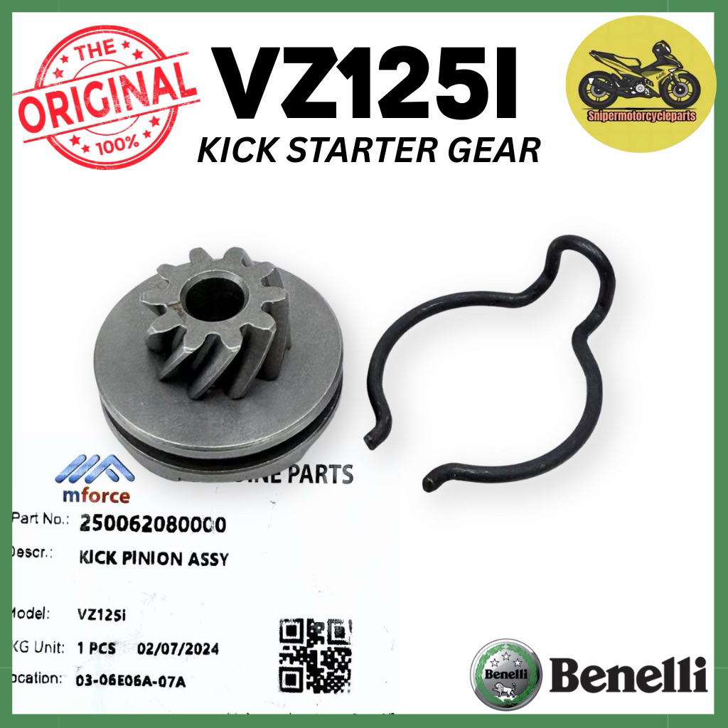 VZ125 VZ125i VZ KICK STARTER SHAFT START GEAR BENELLI