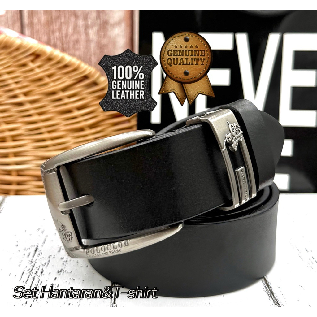 115-130CM LEATHERT•[ POLO CLUB ]•LEMBU LEATHER WAIST STRAP 115-130 CM WAIST STRAP สําหรับผู้ชาย