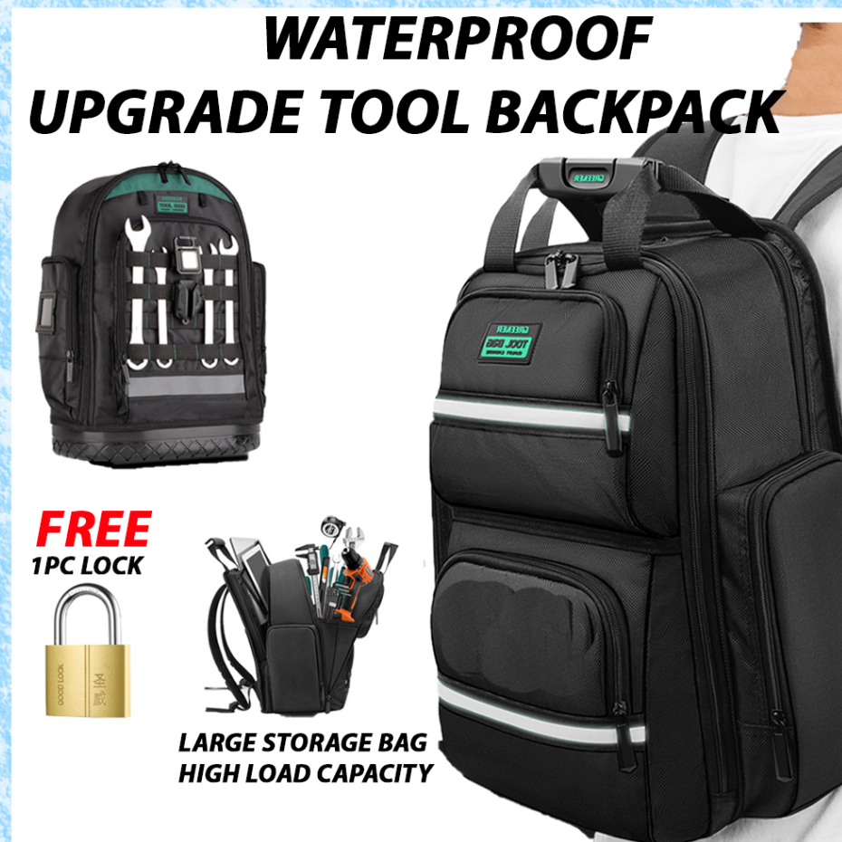 เครื่องมือ Bagpack ช่างไฟฟ้ากันน้ําเครื่องมือ Beg แล็ปท็อป Bagpack กระเป๋าเดินทางเครื่องมือ Beg ตกปล