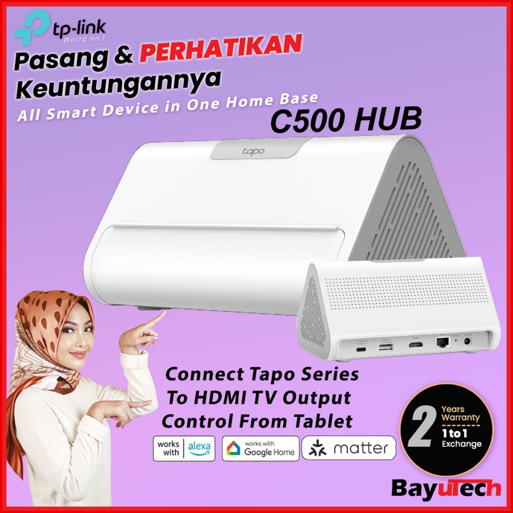 TP-Link Tapo H500 Smart HomeBase Hub 16GB Built-in Storage AI Detection รองรับกล้องสูงสุด 16 ตัว & 6