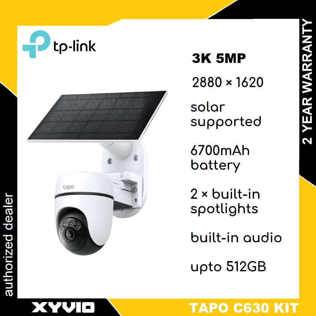 TP-LINK Tapo C630 KIT ชุดกล้องรักษาความปลอดภัย Pan/Tilt พลังงานแสงอาทิตย์
