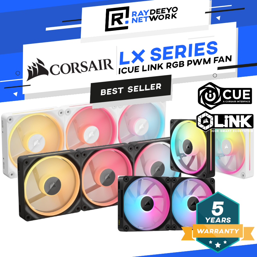 Corsair iCUE LINK LX120/ LX140 RGB PWM Fan [120mm/ 140mm, Normal/Reverse, Single/Starter Kit]