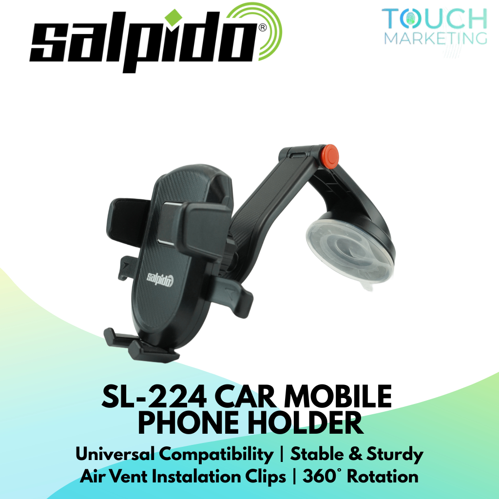 Salpido SL-224 ที่วางโทรศัพท์มือถือในรถยนต์พร้อมคลิปยึดช่องระบายอากาศและการทํางานมือเดียว