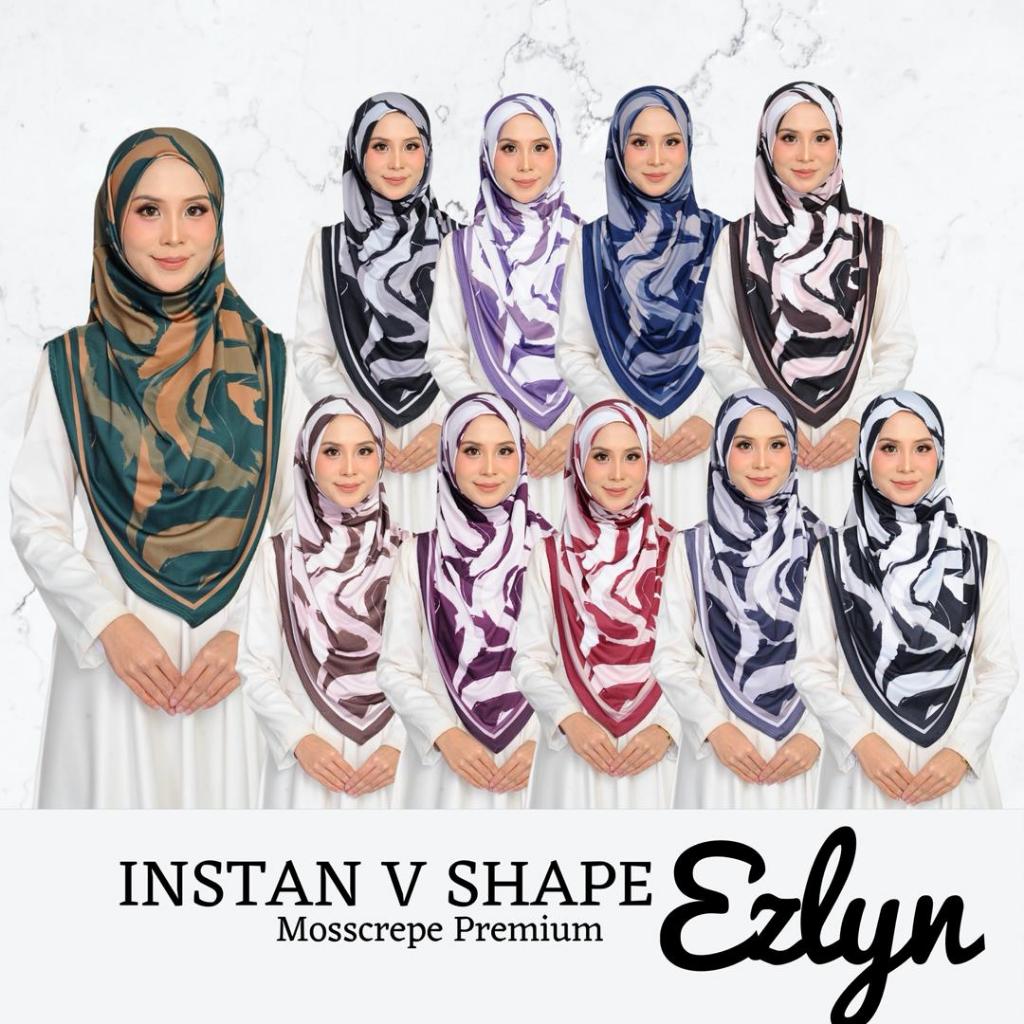 Mariyamhijab2020 INSTANT V SHAPE EZLYN BIDANG 48 Moscrepe Premium