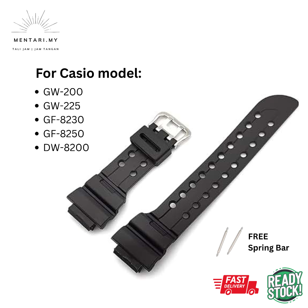 สายนาฬิกาเหมาะสําหรับ Casio Frogman GW-200 GW-225 GF-8230 GF-8250 DW-8200 PU 18mm