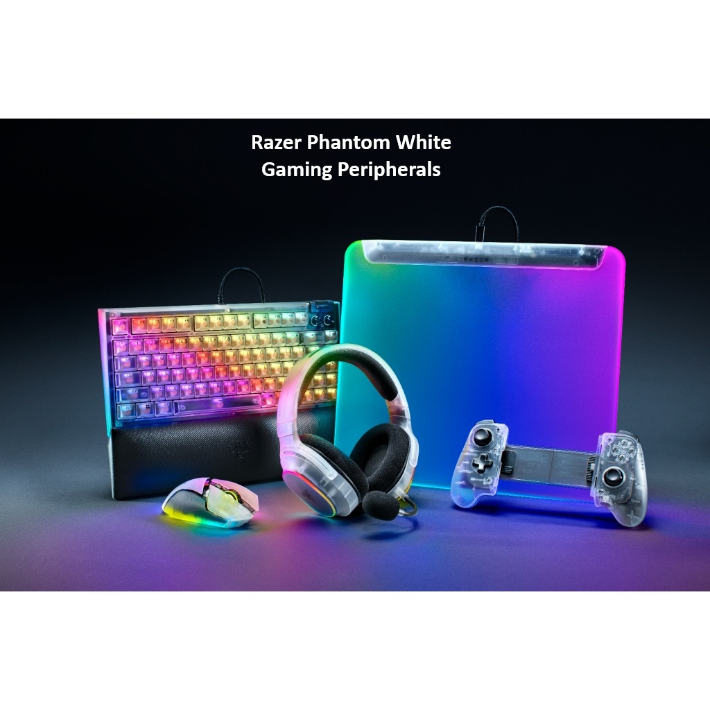 NewRazer Phantom White Collection-Razer Baslisk V3 Pro/ Barracuda X Chroma/ Blackwidow V4 75%/ Firef