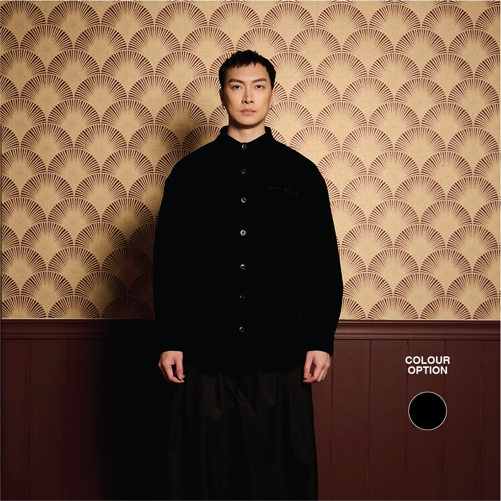 (NEW) Eversince Prudent Velvet Long Sleeve Oversize Shirt