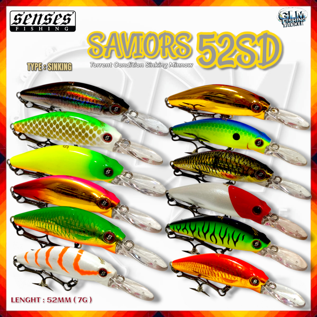 SENSES SAVIORS 52SD 52MM ( 7G ) SINKING MINNOW FISHING LURE FOR FISHING