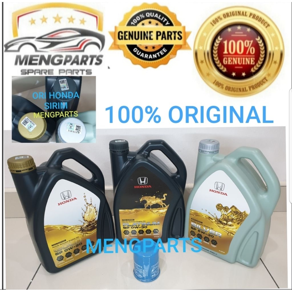 น้ํามันเครื่องฮอนด้า, มอเตอร์น้ํามัน FULLY SYNTHETIC 0W-20 & 0W-30 , SEMI SYNTHETIC 5W-30 MANUFACTUR
