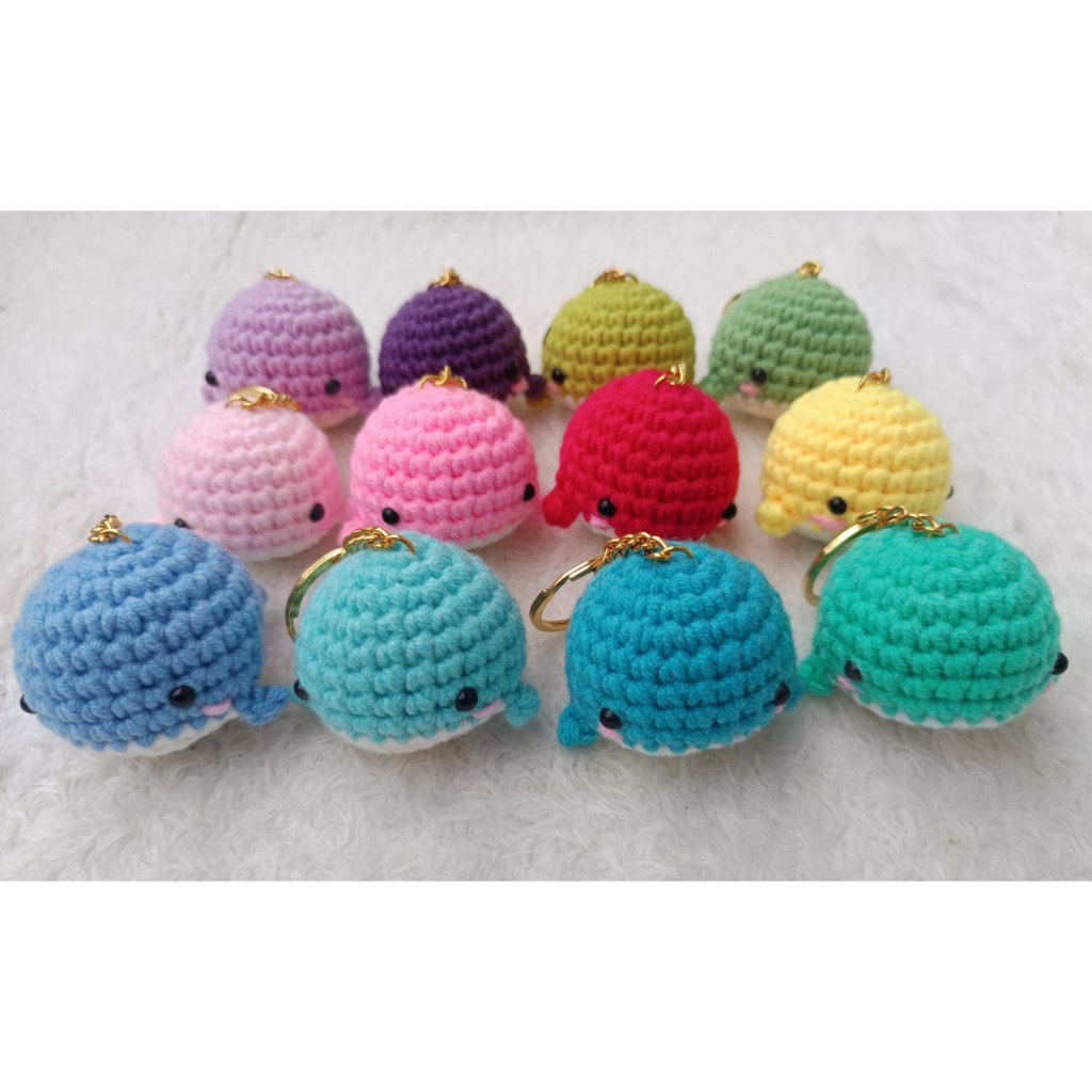 WHALE KEYCHAIN CROCCHET/KEYCHAIN KAIT IKAN PAUS