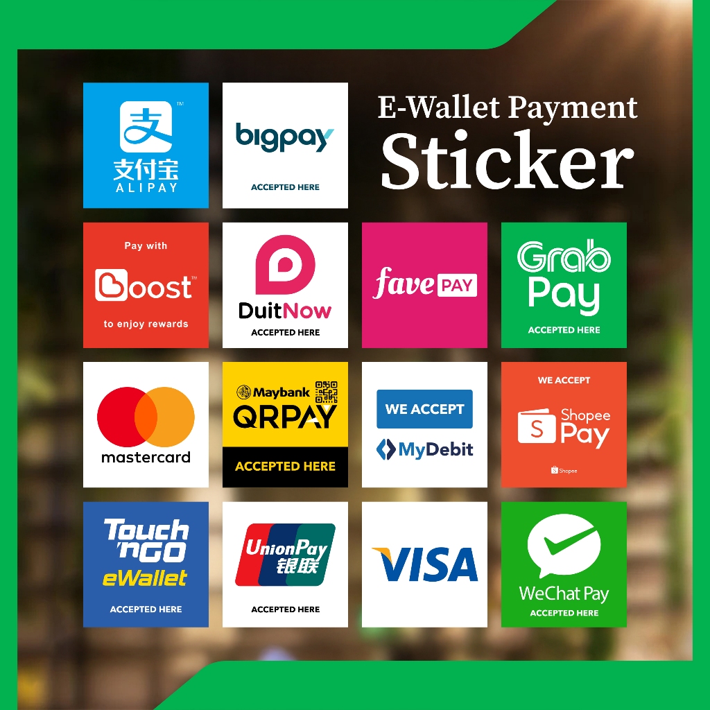สติกเกอร์เท่านั้น Self-Adhesive PVC สติกเกอร์ 12.7 ซม.X 12.7 ซม.eWallet การชําระเงินสติกเกอร์ s e-Wa