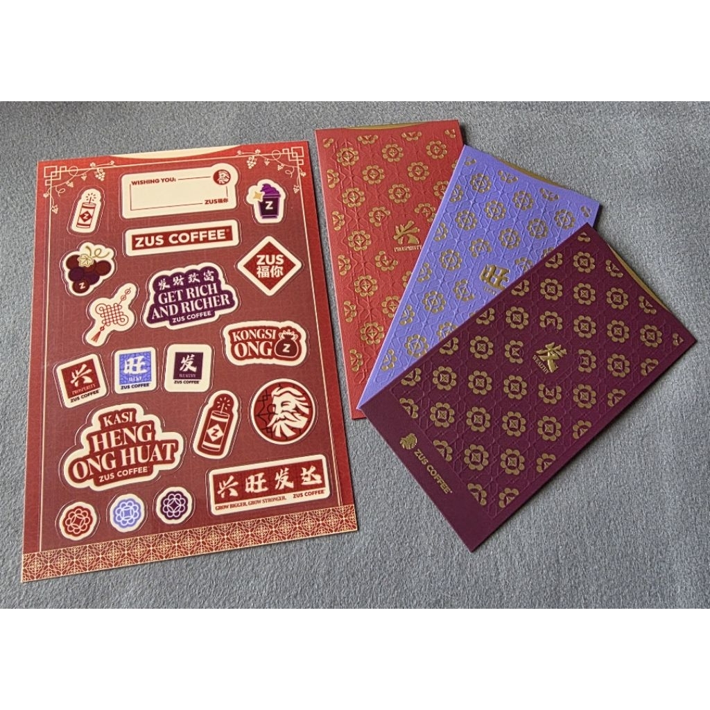 Zus Coffee Red Packet Angpao Packet Sticker