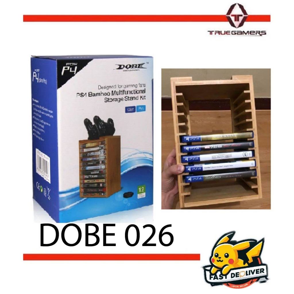 PS4 Dobe Bamboo Multifunctional Storage Stand Kit - TP4-026 (ไม่รวมแท่นชาร์จ)