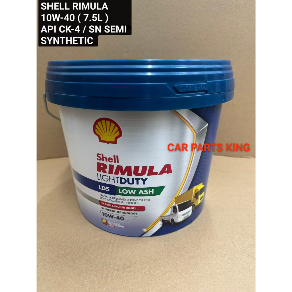 SHELL RIMULA 10W-40 7.5L API CK-4/SN SEMI SYNTHETIC